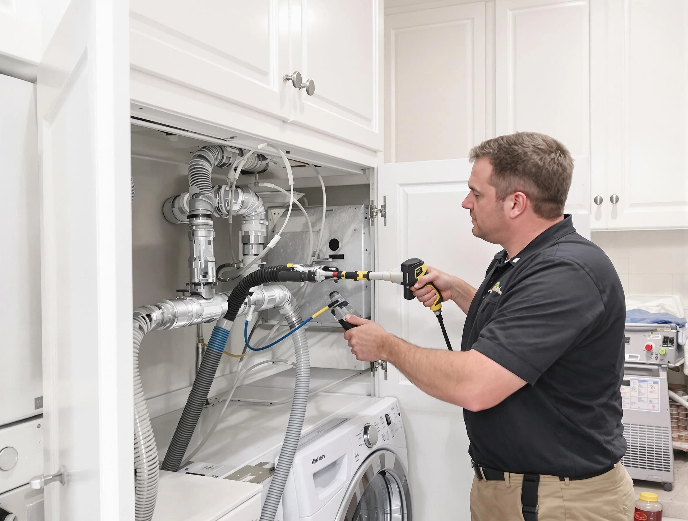 Leominster Dryer Vent Cleaning professional removing severe blockage from a clogged dryer vent in Leominster
