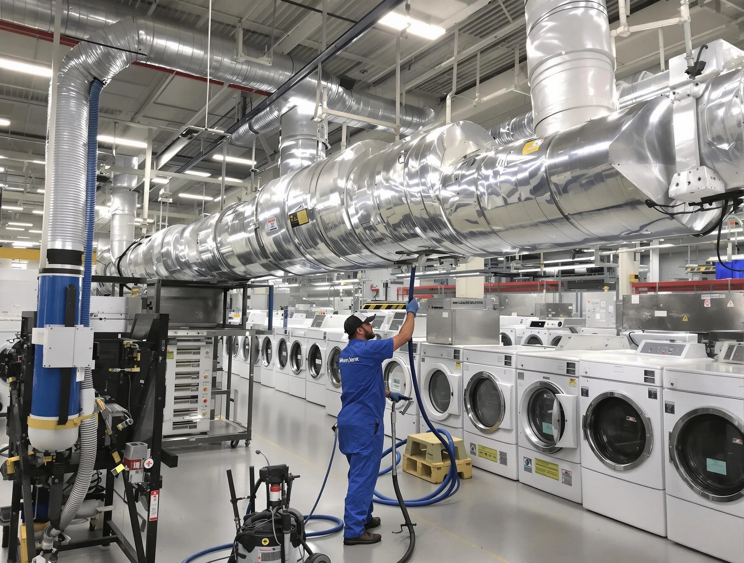 Leominster Dryer Vent Cleaning team performing heavy-duty industrial dryer vent cleaning in Leominster