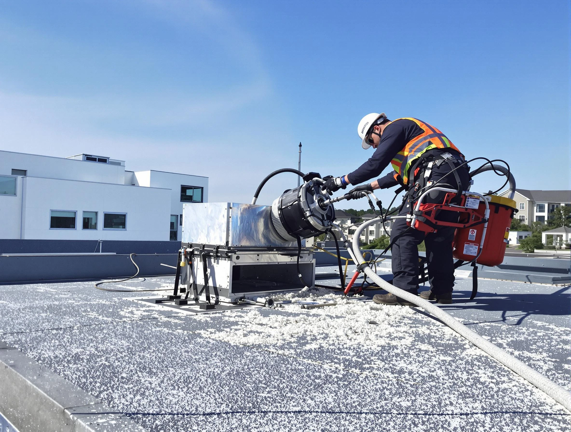 Cleaning Dryer Vent On Roof in Leominster