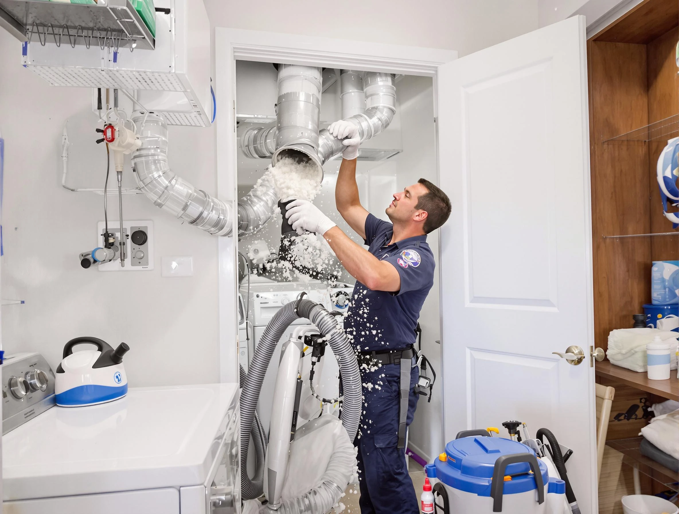 Leominster Dryer Vent Cleaning technician delivering thorough residential dryer vent cleaning service in Leominster
